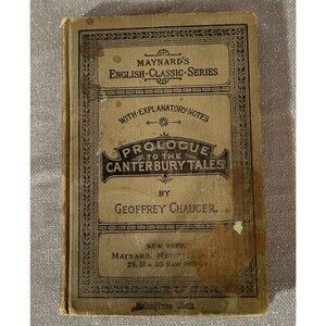 Antique 1900s Maynards' English Classic Series Prologue to Canterbury Tales HC